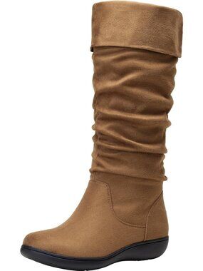 Stylish Women's Slouchy Flat Knee High Boots - Comfortable & Versatile Footwear